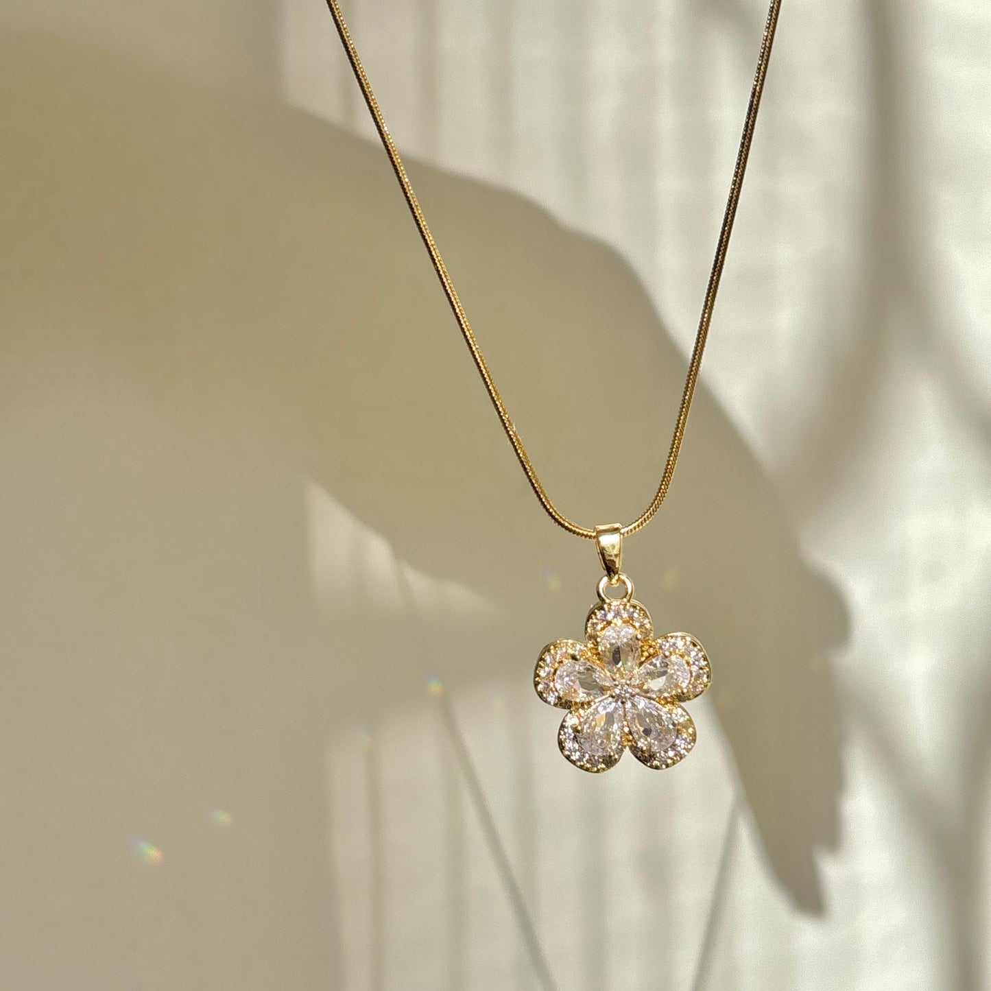 Crystal Flora Necklace -18K