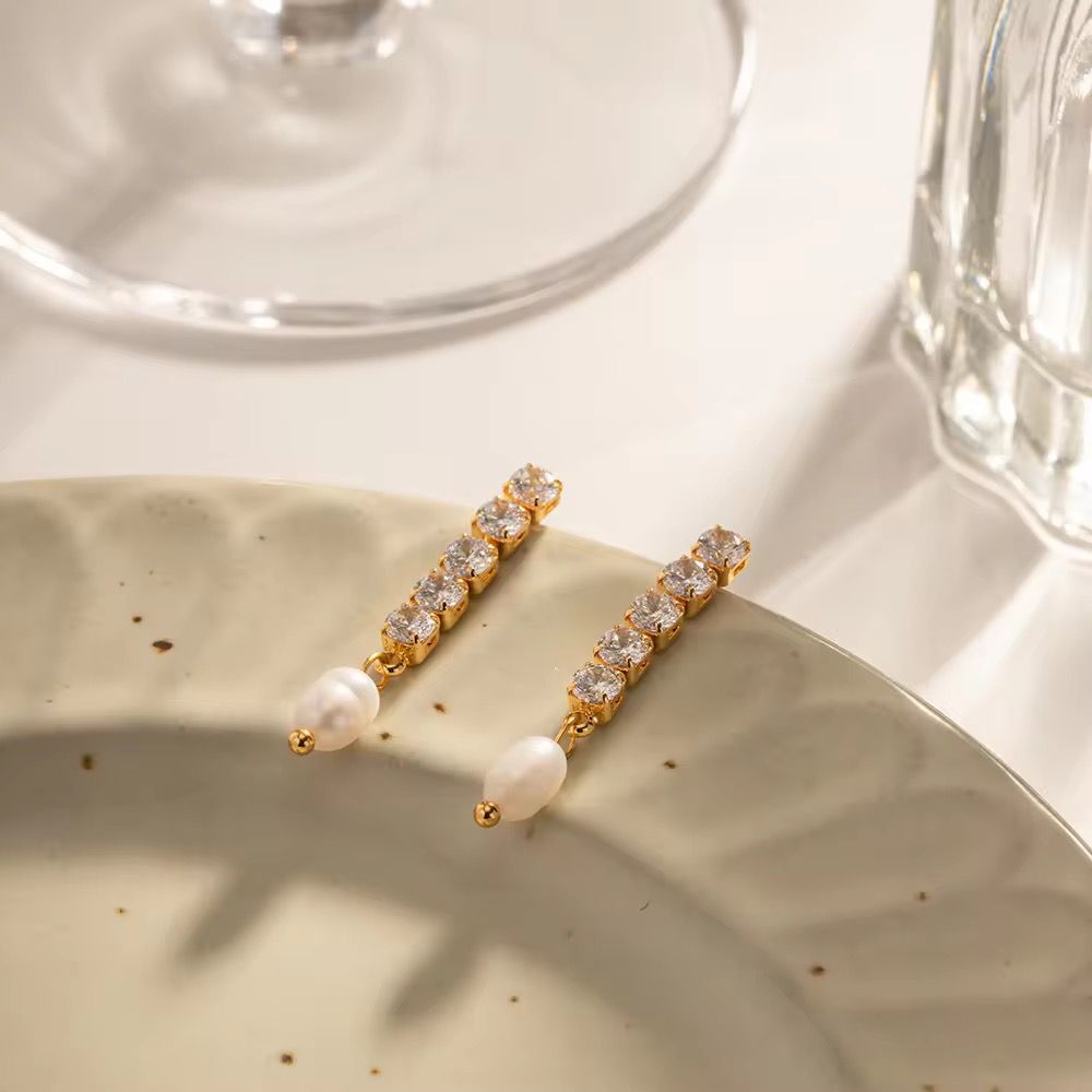 Diana Diamond Pearl Earrings