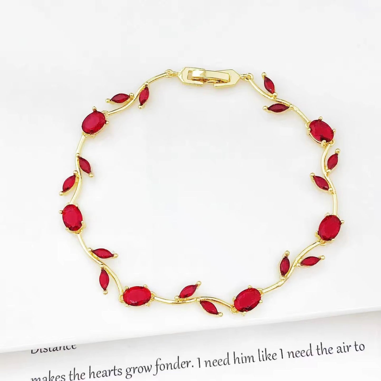 Ruby Rosé Vine Bracelet