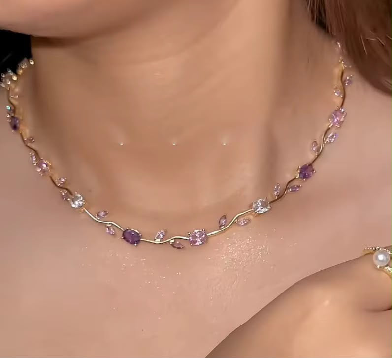 Rose Wine Ombre Necklace
