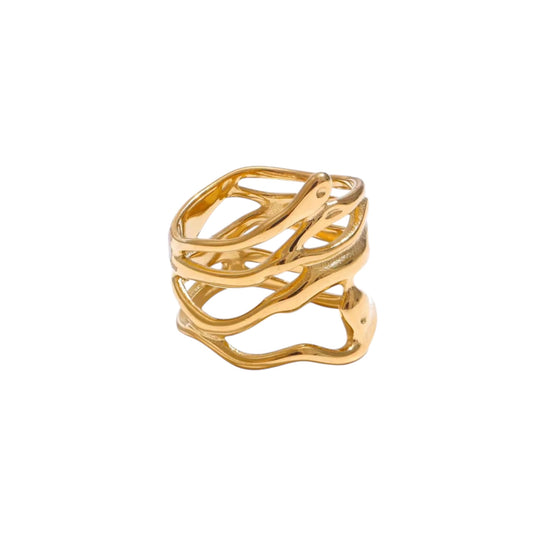 Crinkle Gold Band Ring