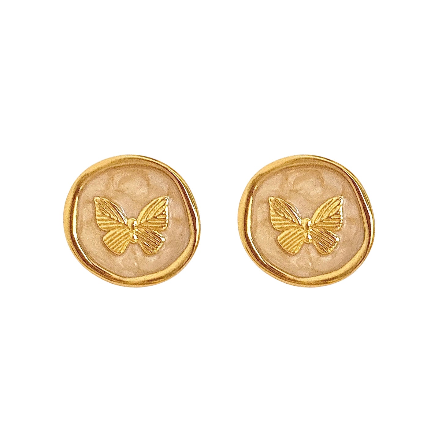 Fairycore Flutter Studs -18K | Champagne