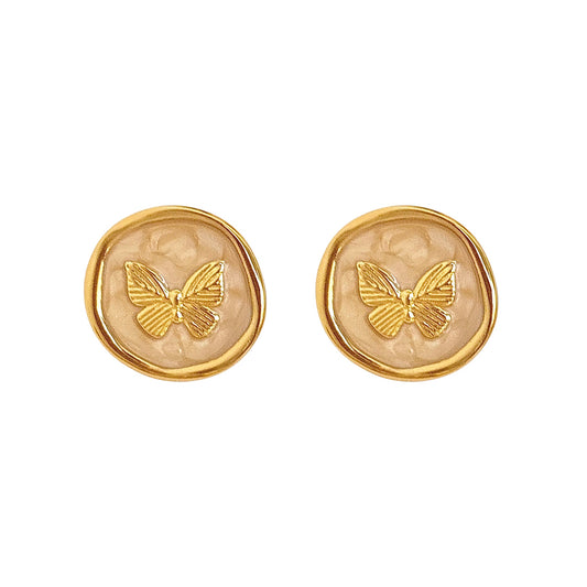 Fairycore Flutter Studs -18K | Champagne