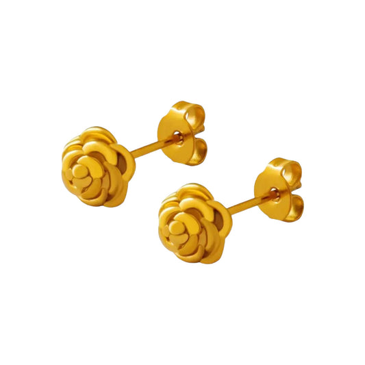 Dainty Rose Studs -18K