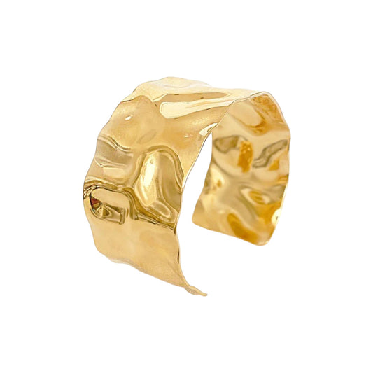 Leona Gold Hammered Cuff Bracelet