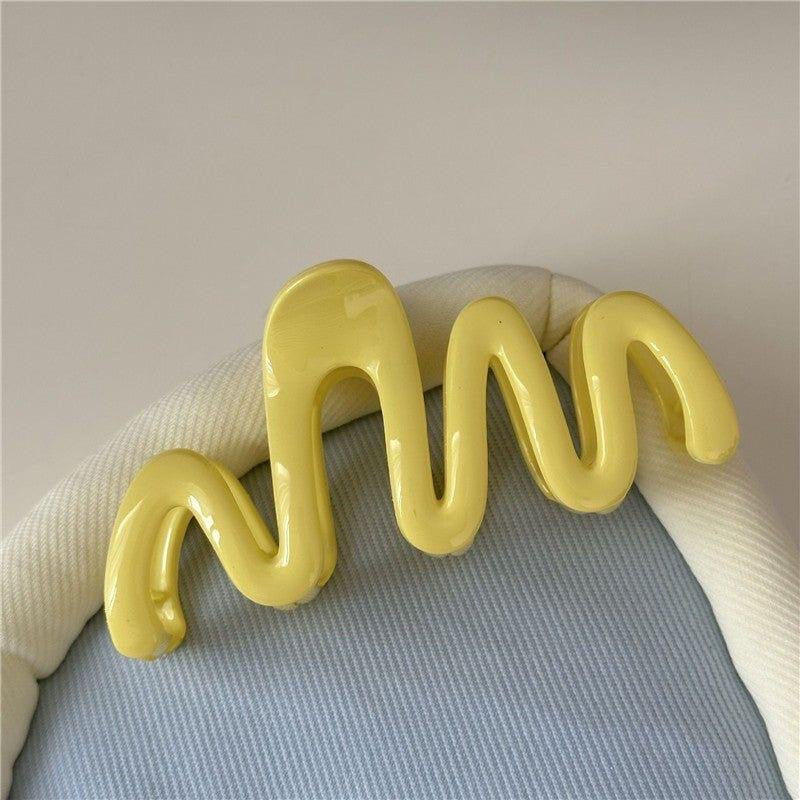 Wave Claw Clip -Yellow