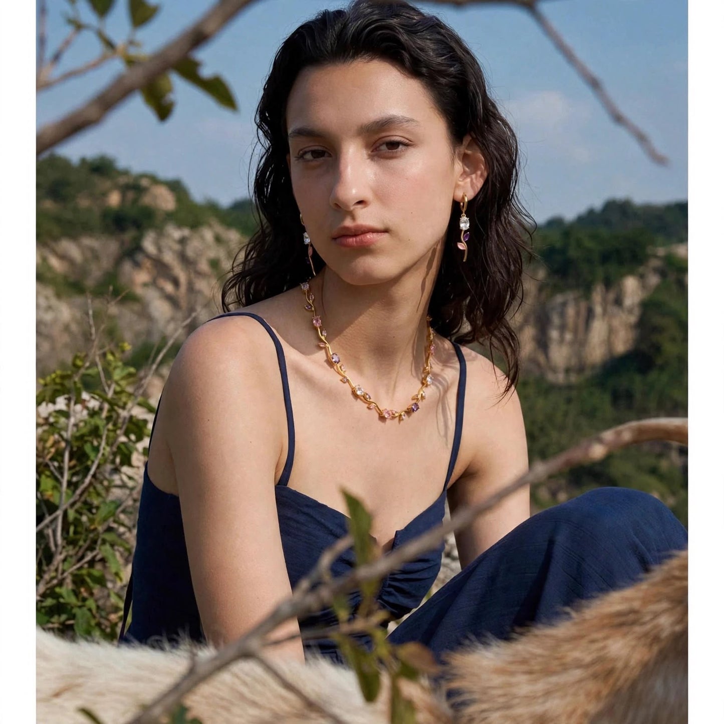 Rose Wine Ombre Necklace