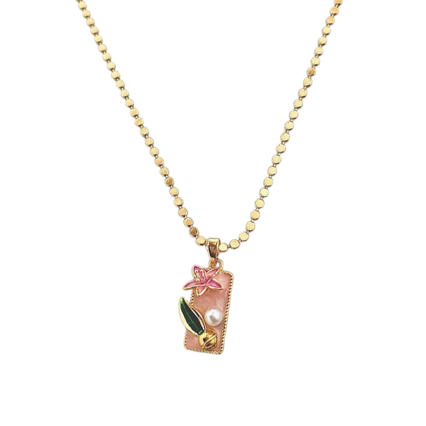 Fairycore Gold Beaded Chain Necklace
