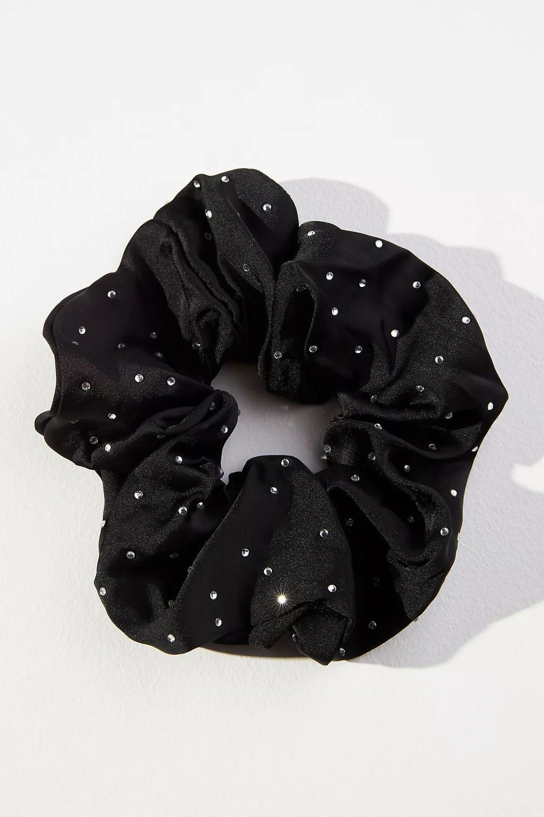 Black Mesh Gem Scrunchie