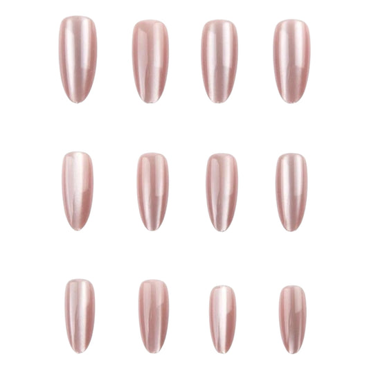 Nude Brown Cat Eye Press On Nails