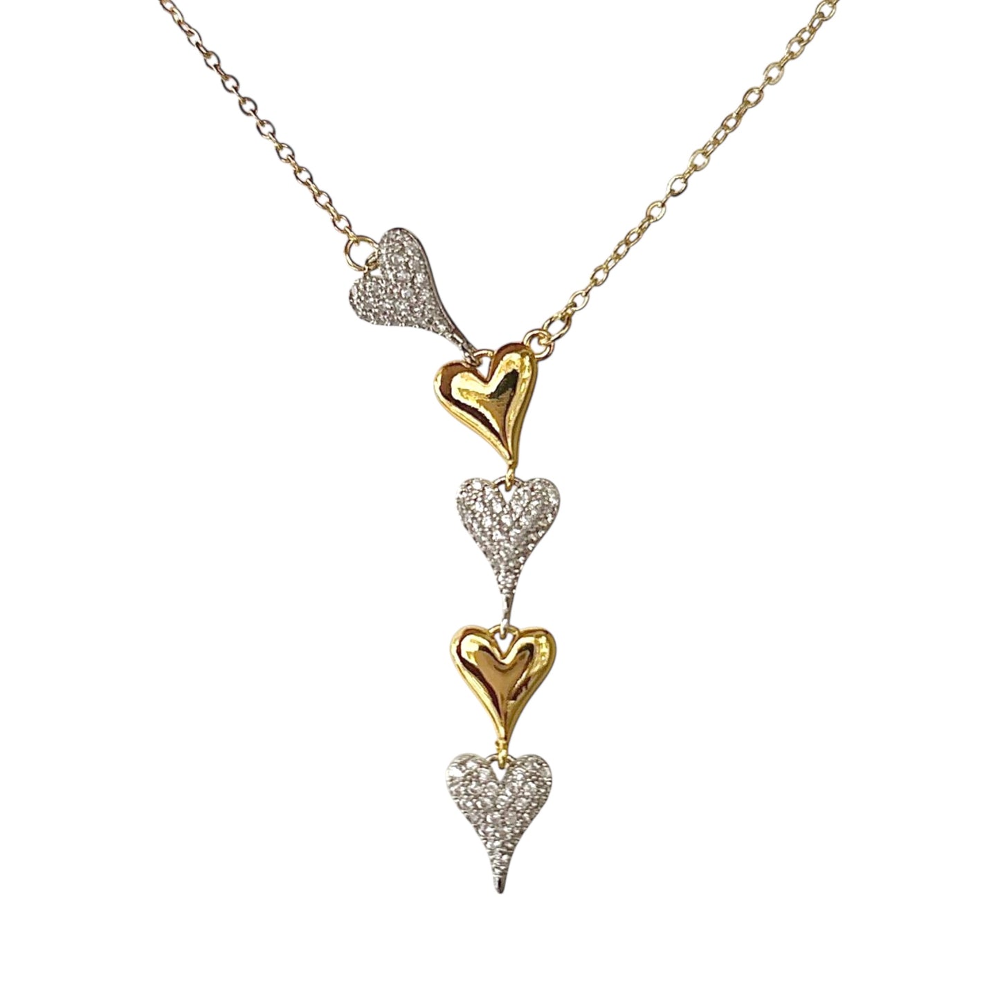 Esme Heart Diamante Lariat Necklace