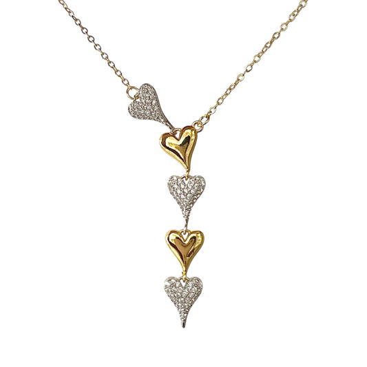 Esme Heart Diamante Lariat Necklace