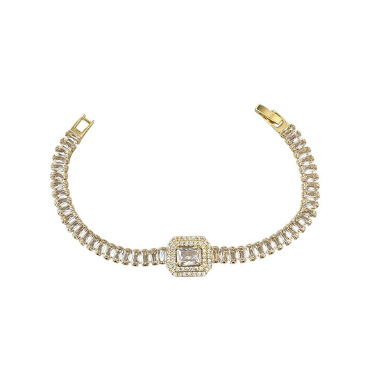 Queen Tennis Baguette Bracelet -18K