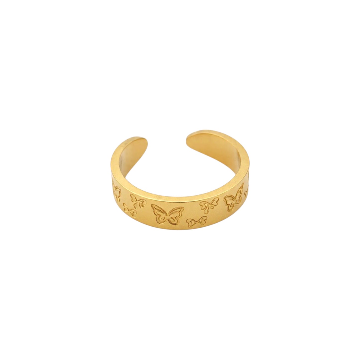 Flutter & Bows Engraved Band Ring
