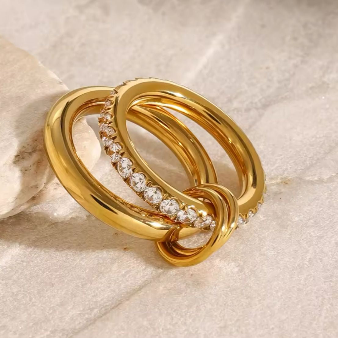 Adelaide Diamante LUX Stack Ring -18K