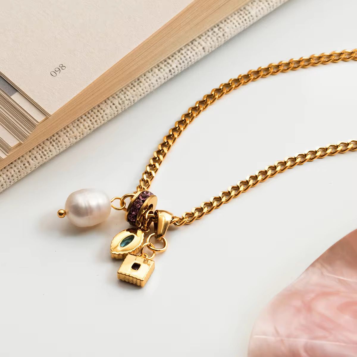 Twinkling Gem Charm Necklace