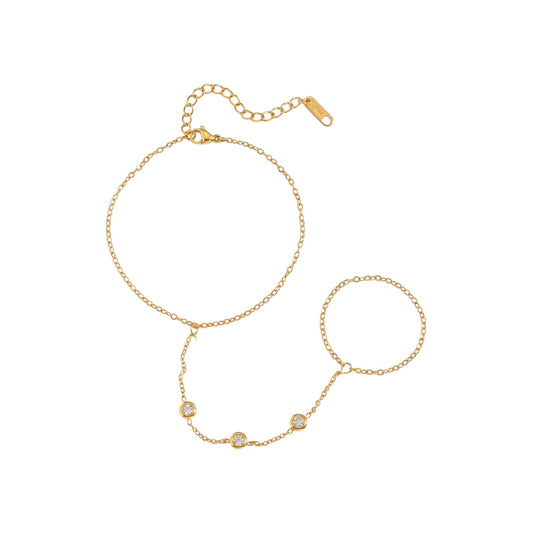 Tri-Swiss Diamond Hand Chain