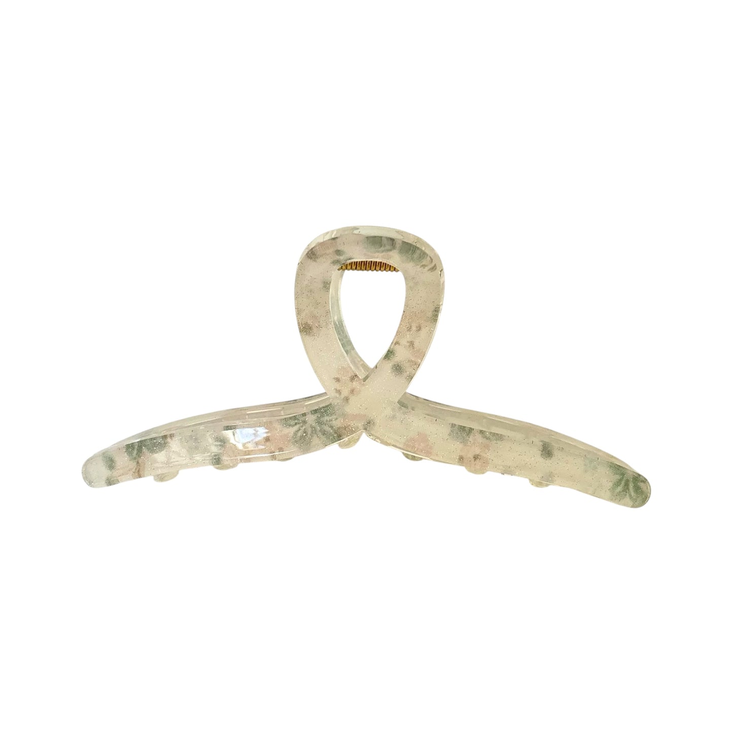 Floral Banana Claw Clips -Green