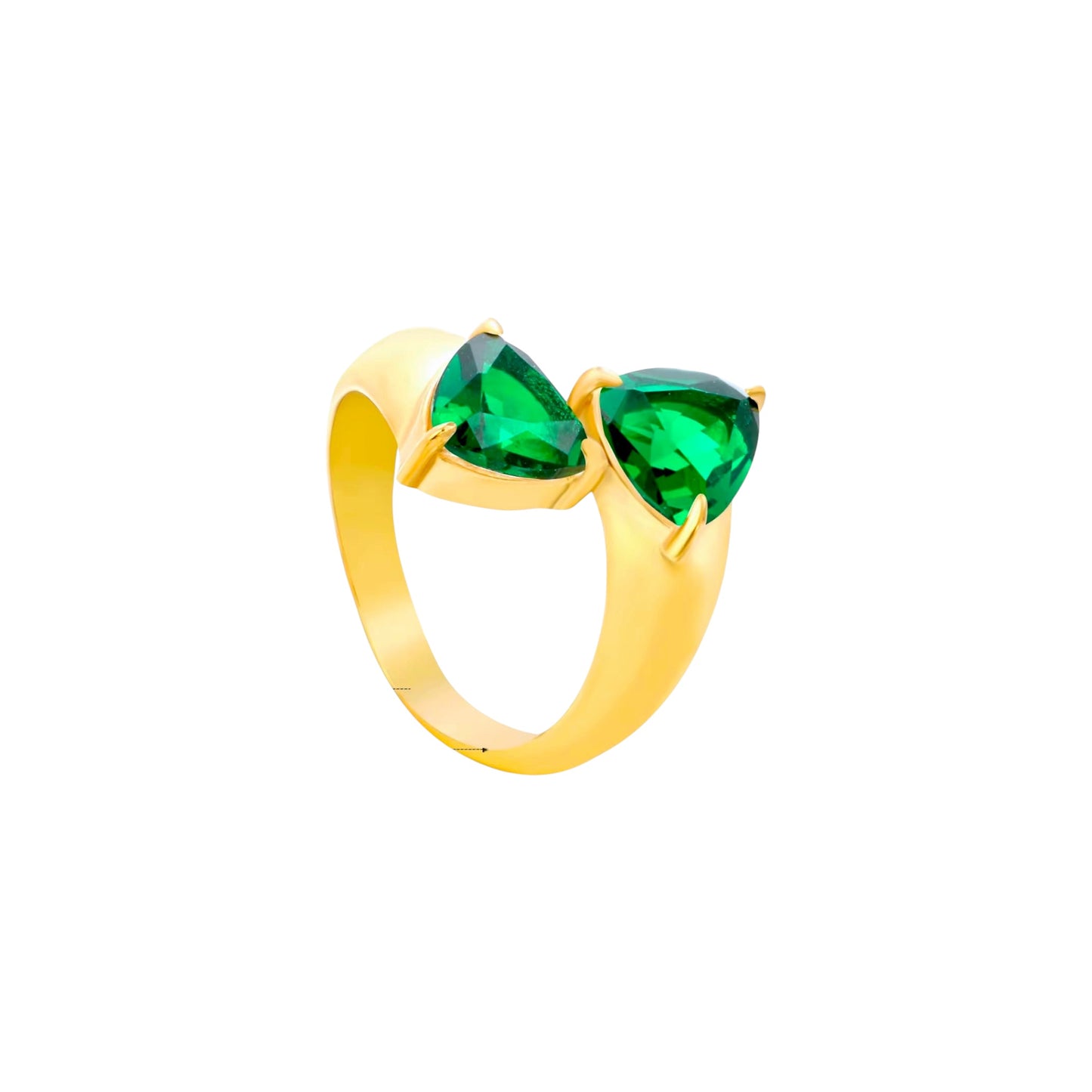Emerald Trillion Ring