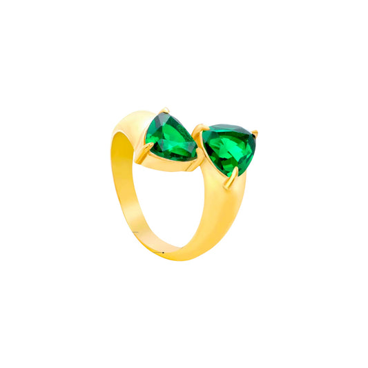 Emerald Trillion Ring