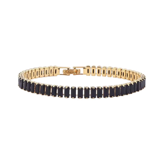 Delany Black Baguette Tennis Bracelet