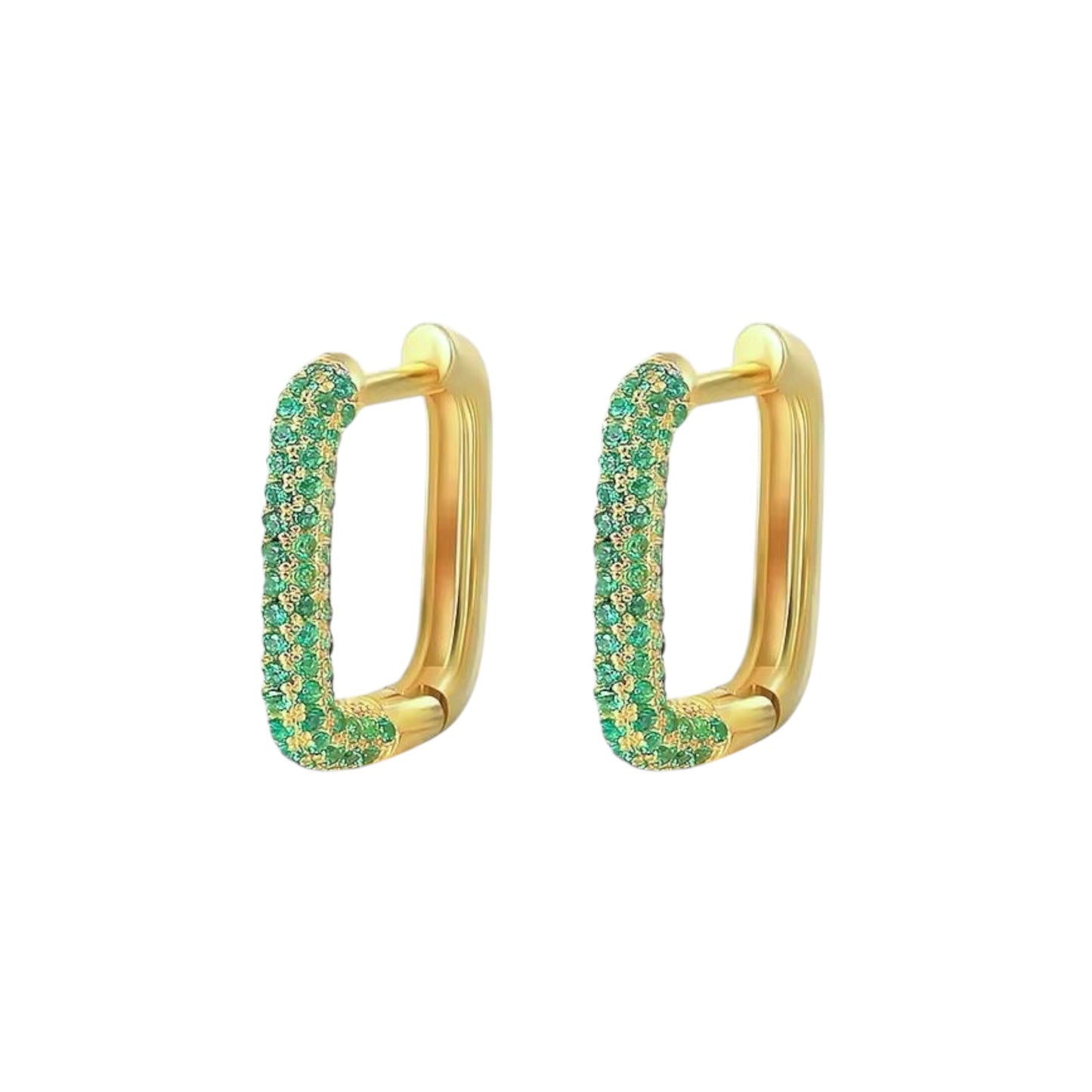 Delilah Cz Hoops -Turquoise