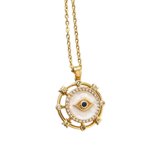 Eye Fidget Zircon Necklace -18K