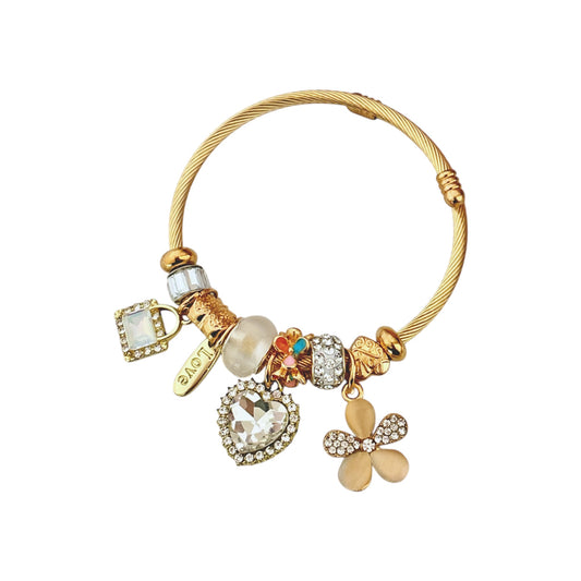 Euphoria Flora Multi Charm Bracelet -White