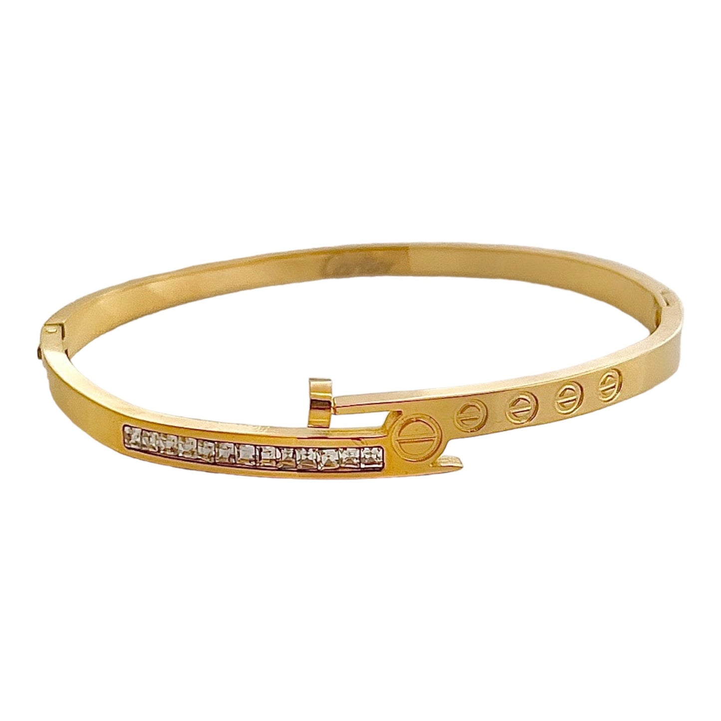 Baguette Cz Nail Bracelet -18K