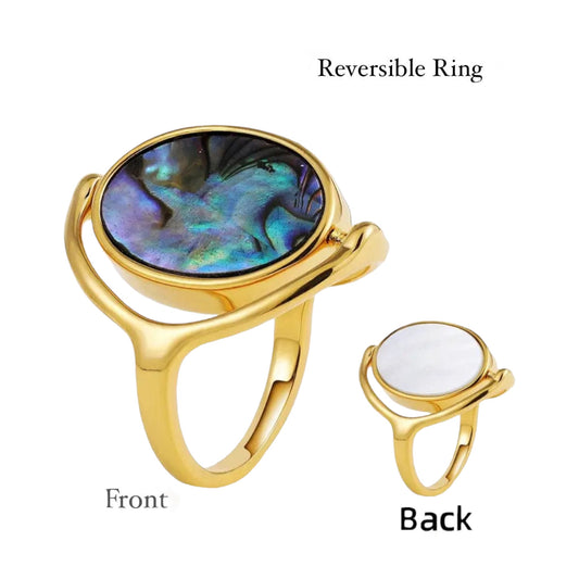 Aurora Reversible Ring -Nacre x Natural Shell