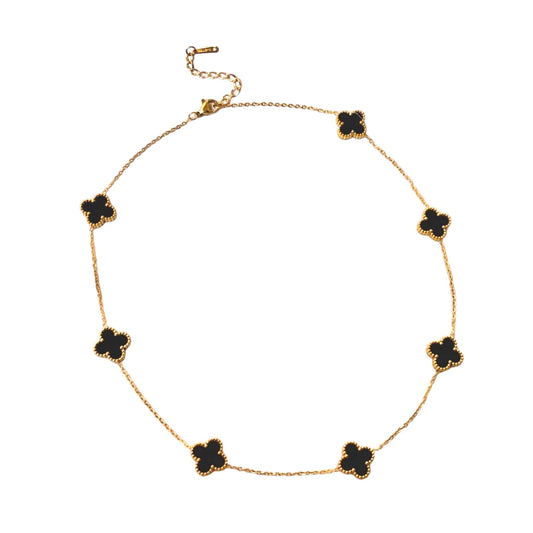 Luxe Black 7 Motifs Clover Necklace -Limited Edition