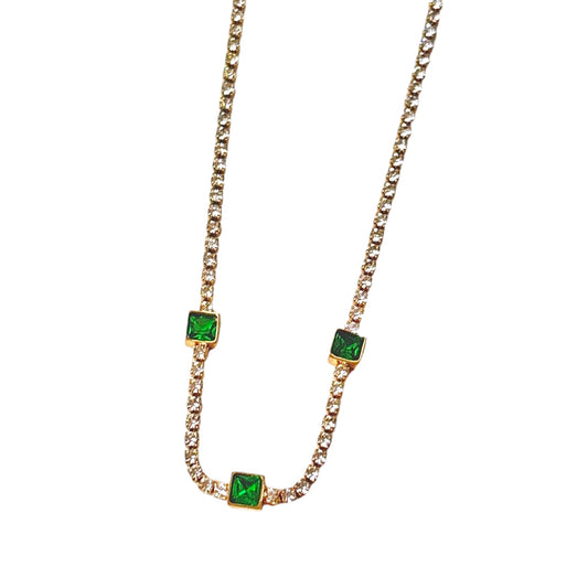 Emerald Sparkly Tennis Necklace
