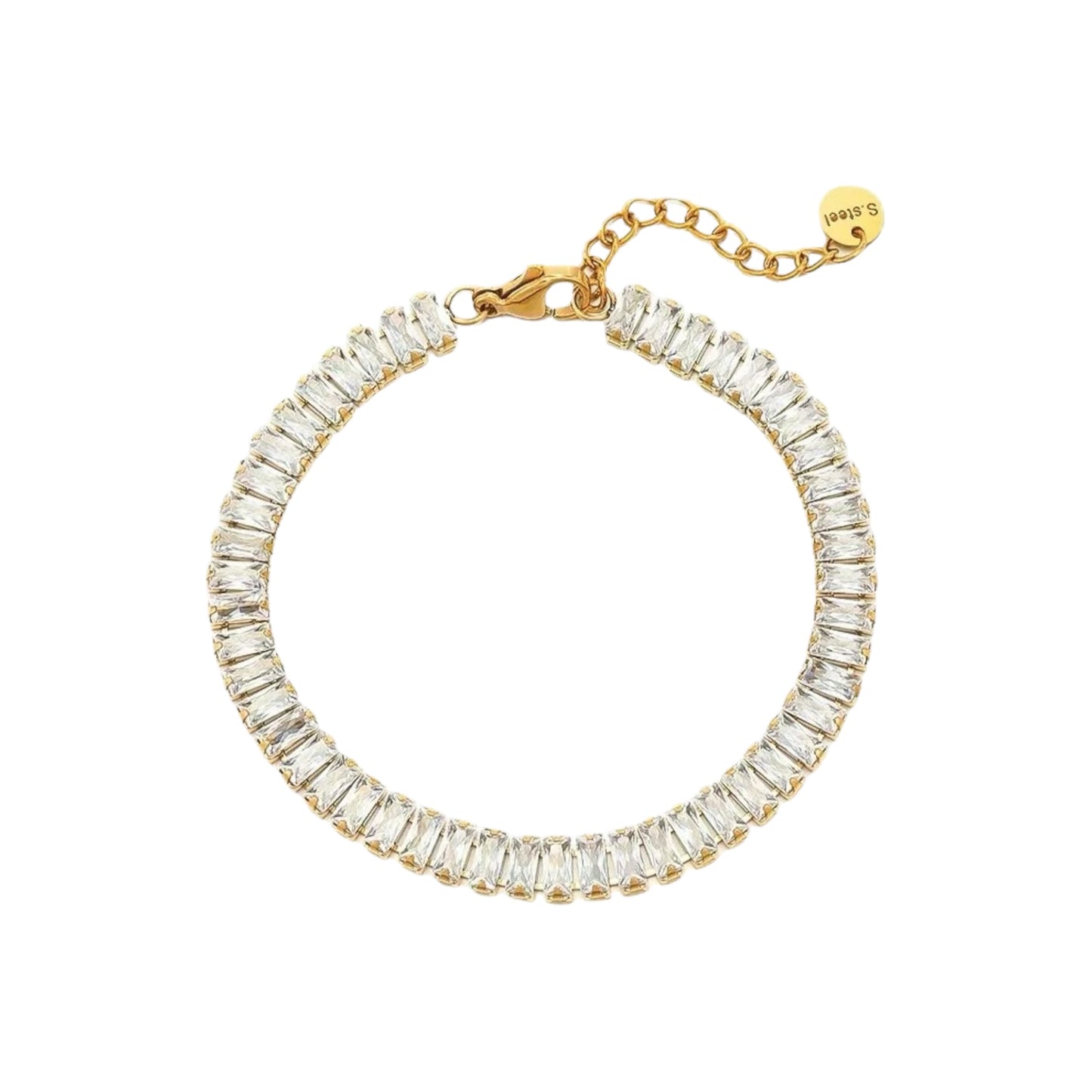 Tennis Baguette Bracelet -Honey Gold