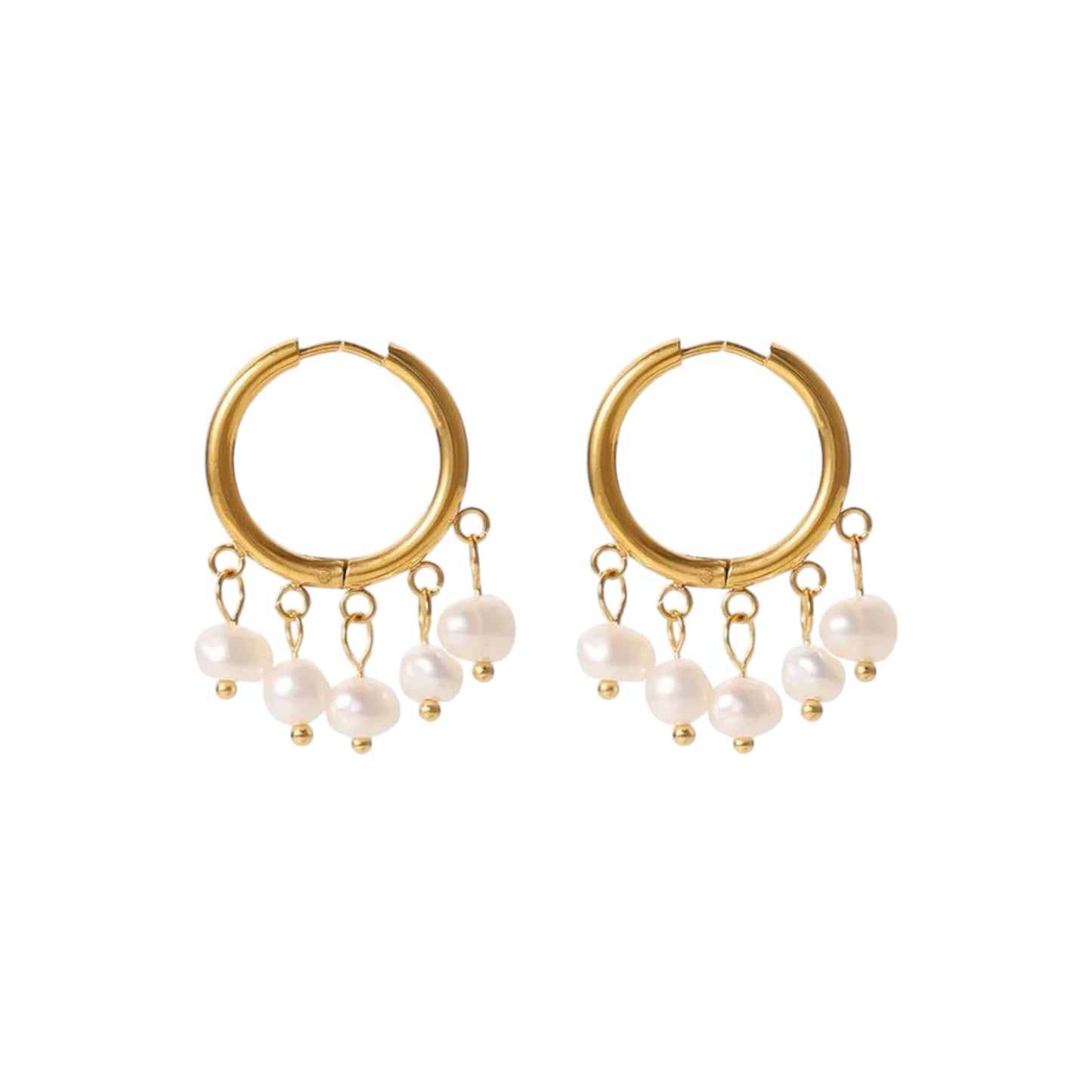 Pearly Queen Hoops -18K