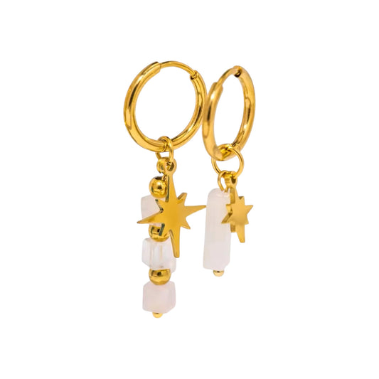 Lime Dew Charm Hoops