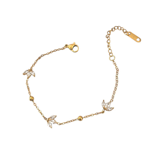Crystal Leaflet Anklet