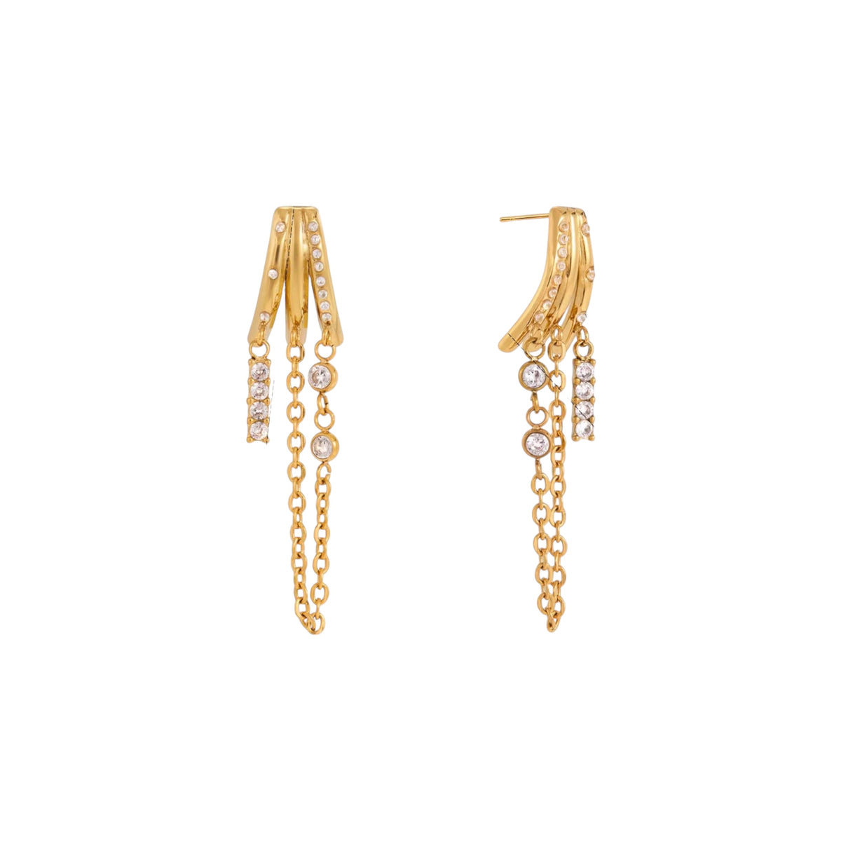 Trilogy Chain Earrings