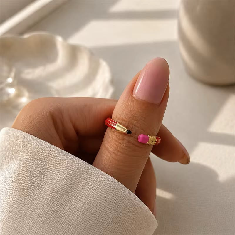 Pencil Pop Ring ~Red