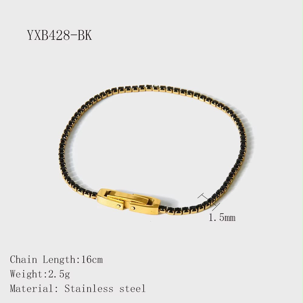Black Petite Tennis Bracelet