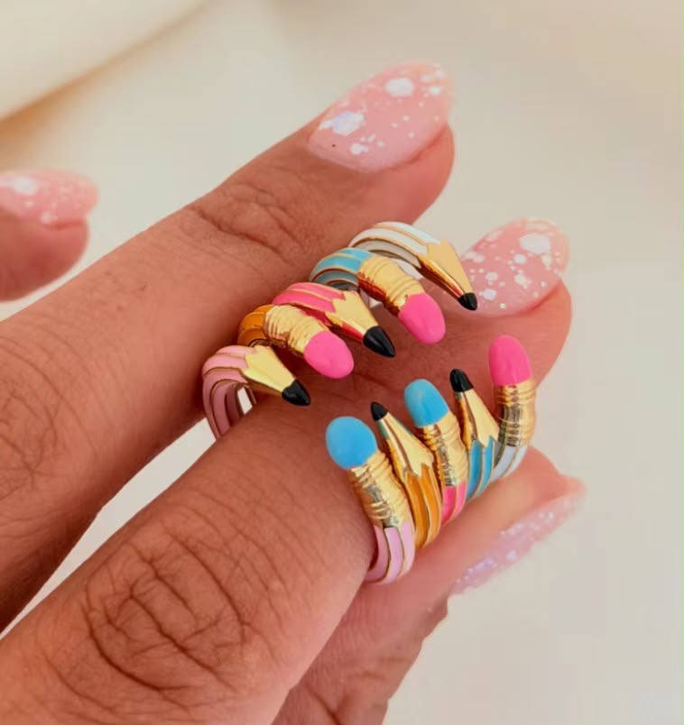 Pencil Pop Ring ~Red