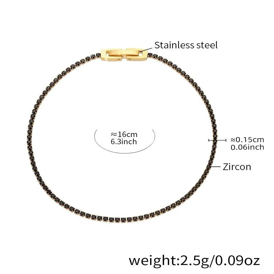 Black Petite Tennis Bracelet