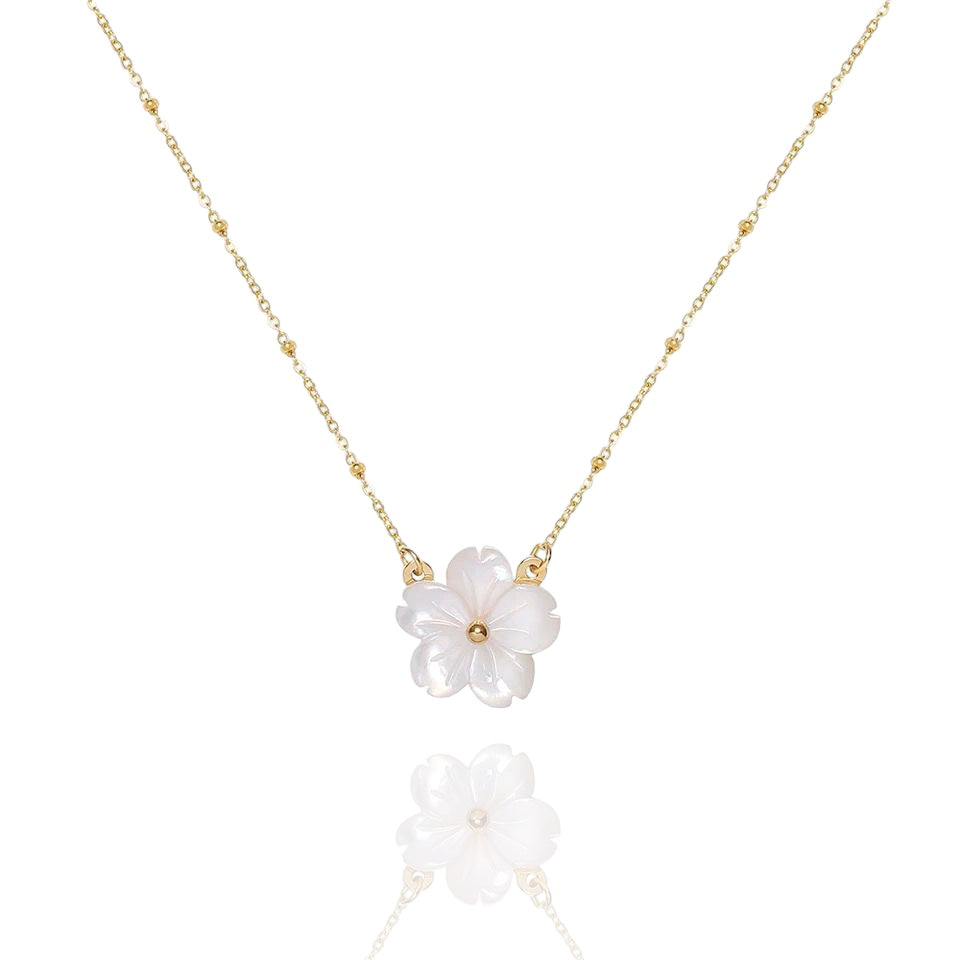 Natural Shell Flora Necklace -22K