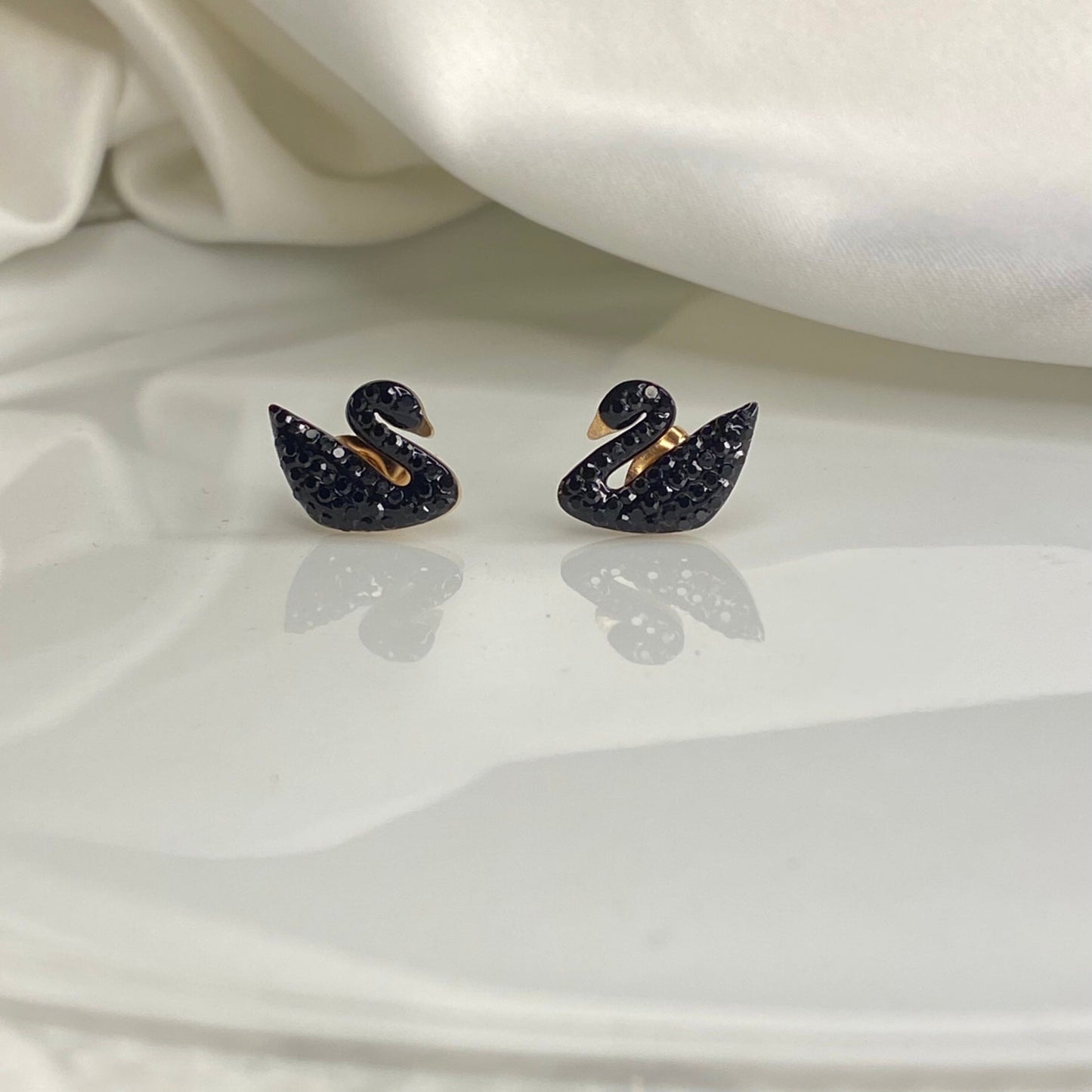 Iconic Black Swan Studs