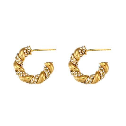 Cz Crossiant C Hoops