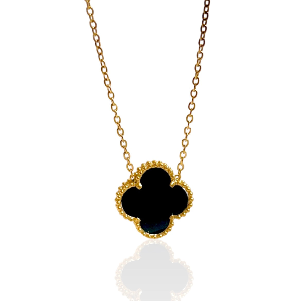 Luxurious Black Clover Necklace