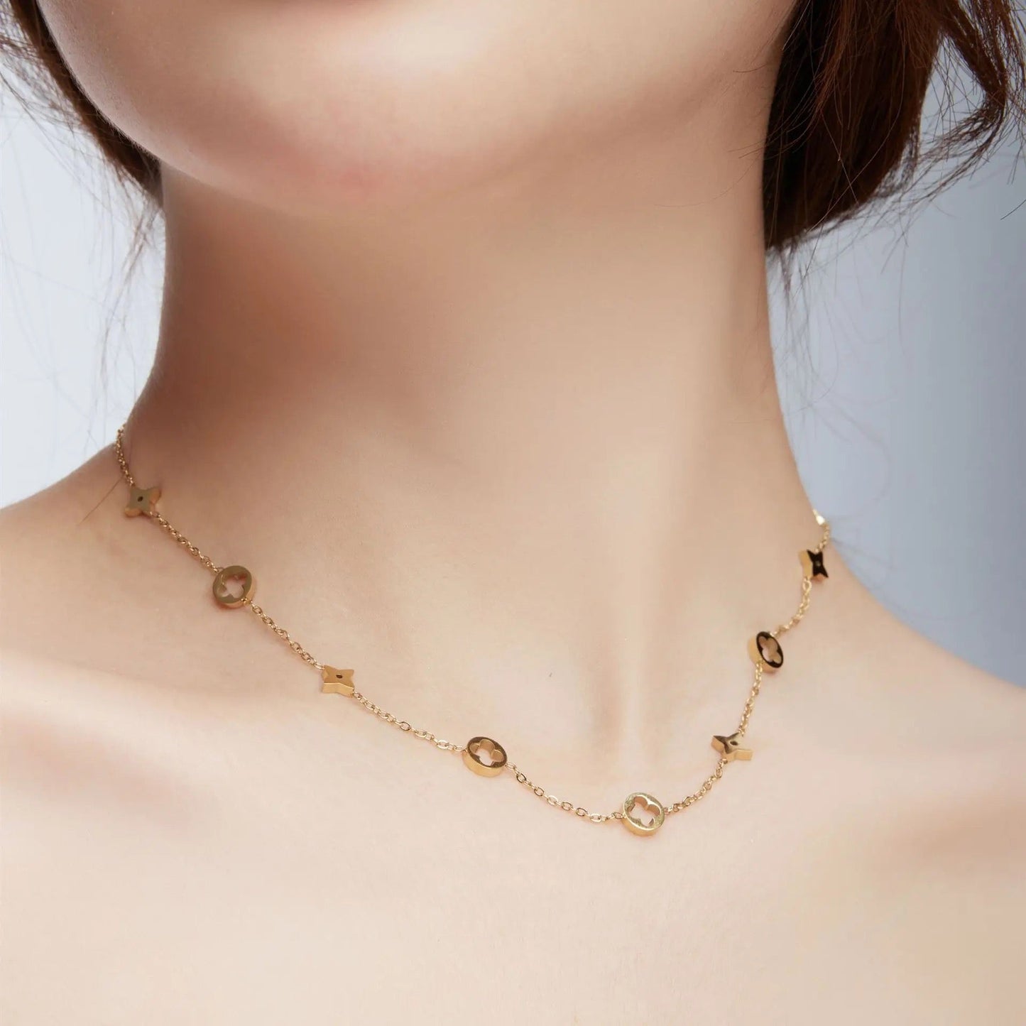 Luxe Clover Necklace -18K