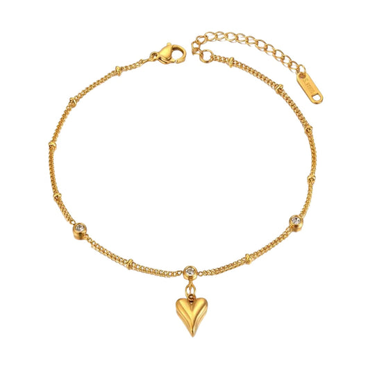 Heart Charm Anklet