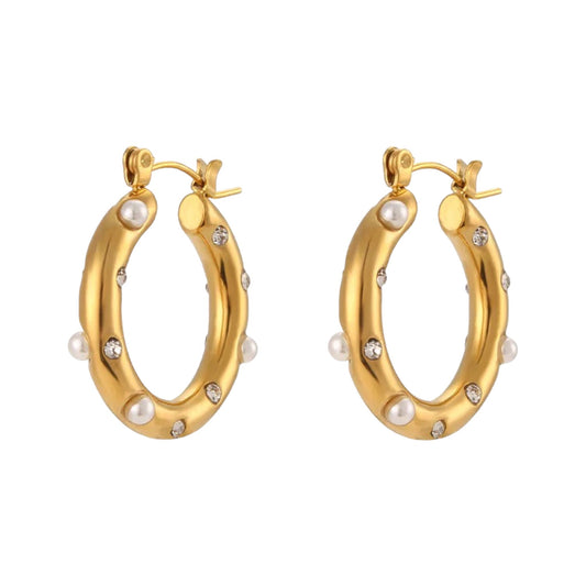 Hammered Cz Hoops