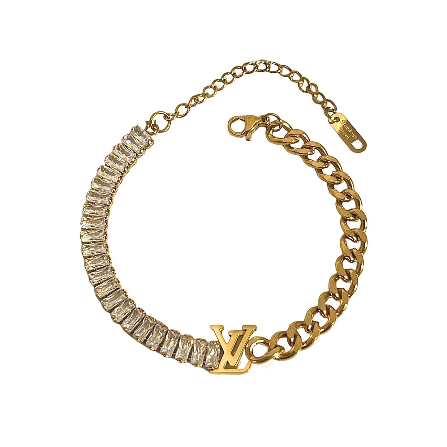 Luxurious Baguette Diamond x Curb Volt Bracelet