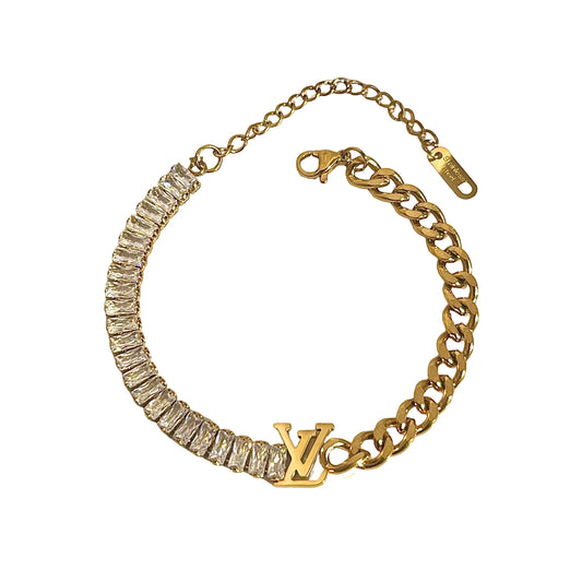 Luxurious Baguette Diamond x Curb Volt Bracelet